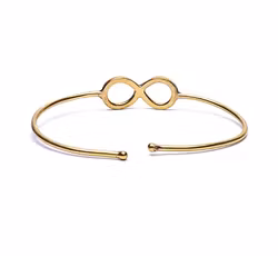Infinity‑armband i mässing