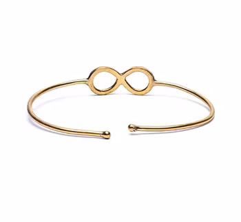 Infinity‑armband i mässing