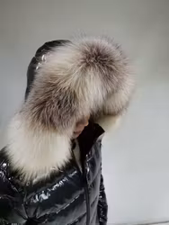 Gia short light down coat- black/white