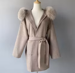 Noelia fur coat- deep beige