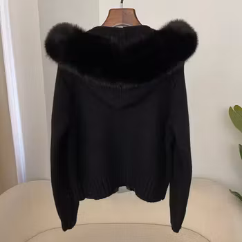 Glinda fur jacket- black