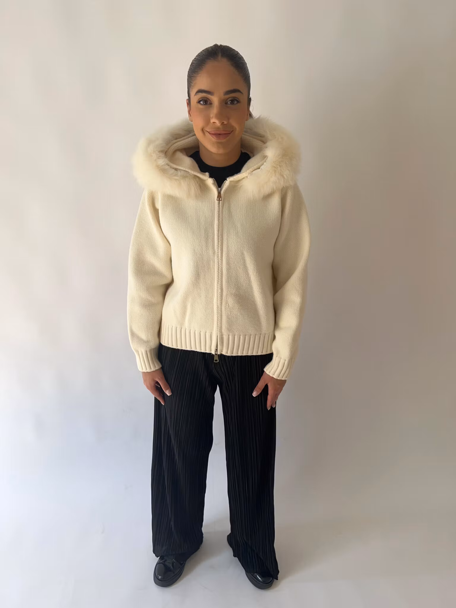 Glinda fur jacket- creamy white