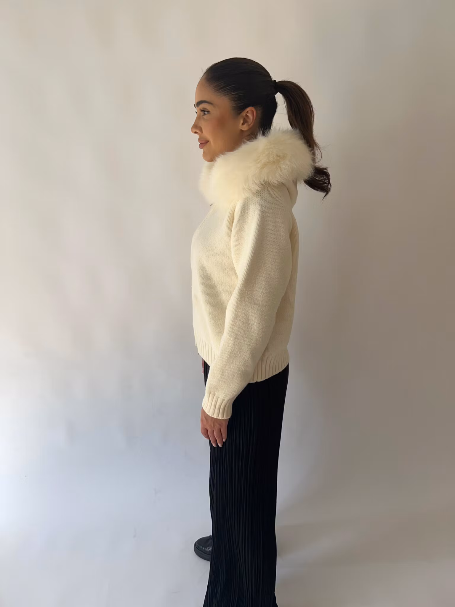 Glinda fur jacket- creamy white