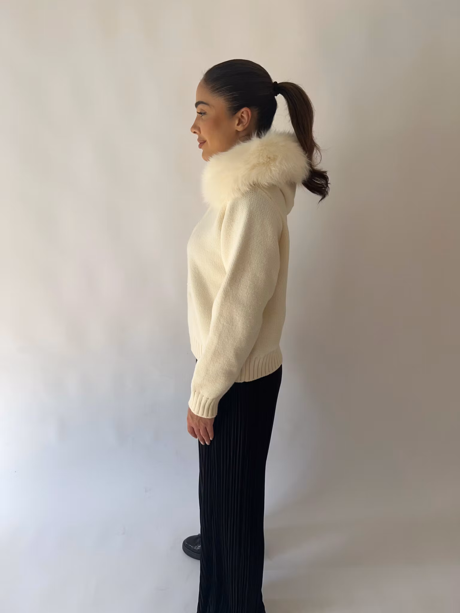 Glinda fur jacket- creamy white