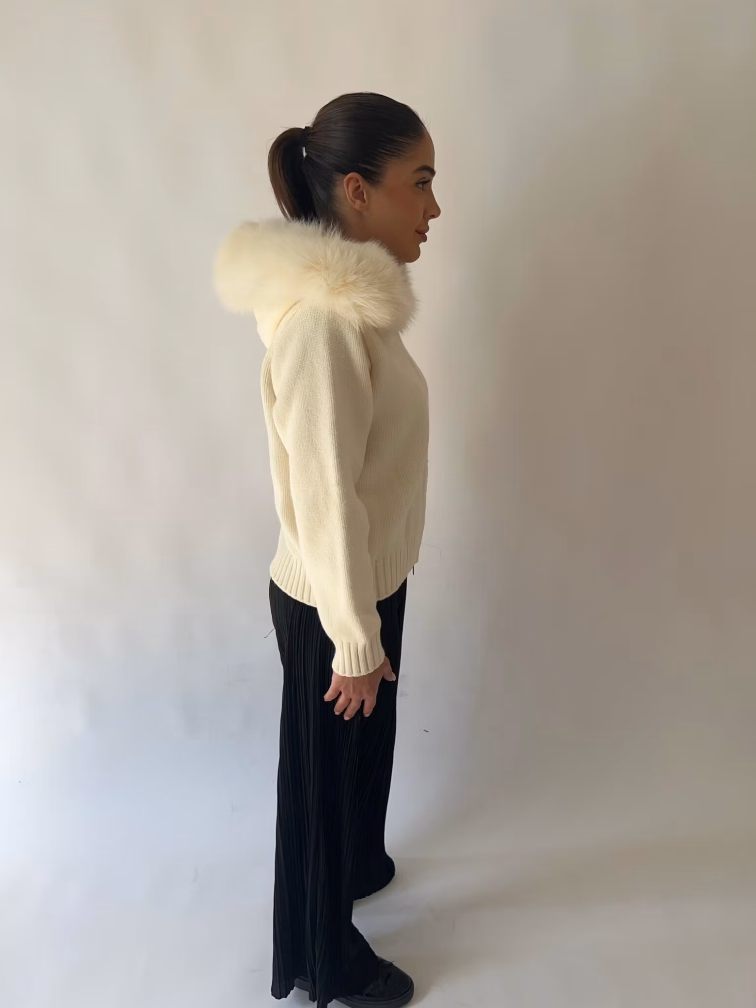 Glinda fur jacket- creamy white