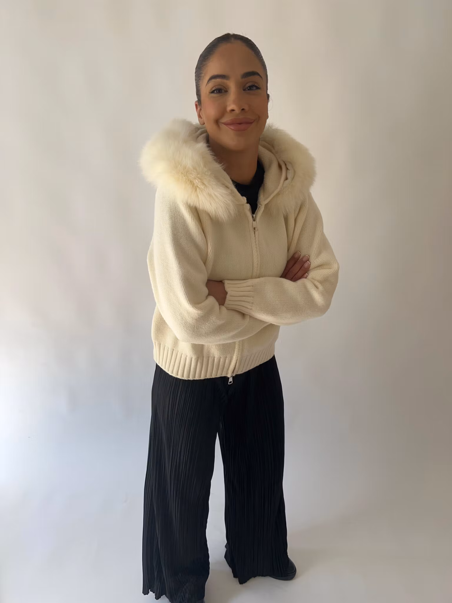 Glinda fur jacket- creamy white