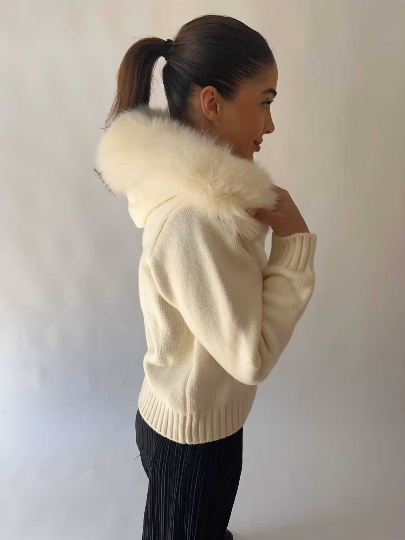 Glinda fur jacket- creamy white