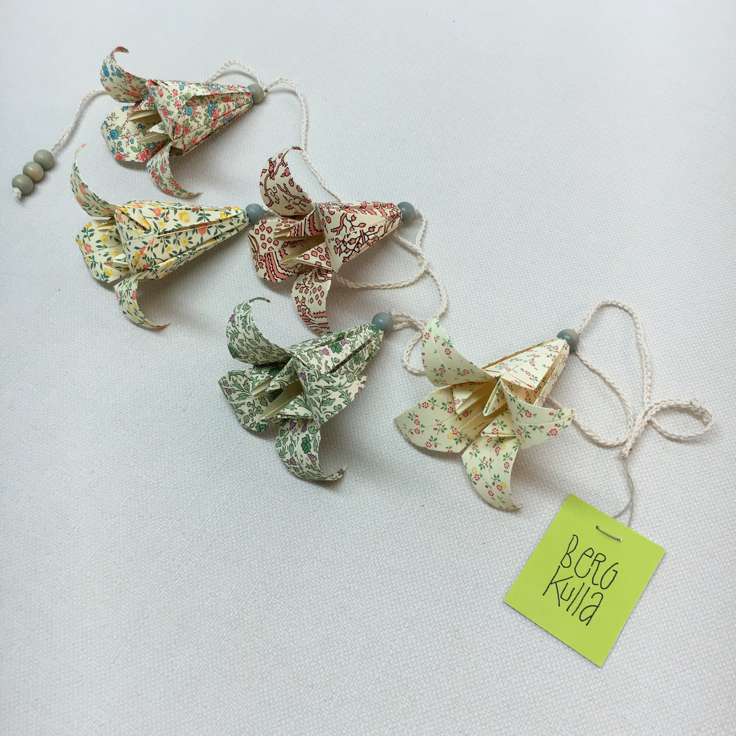 Origami-slinga Ljusblå
