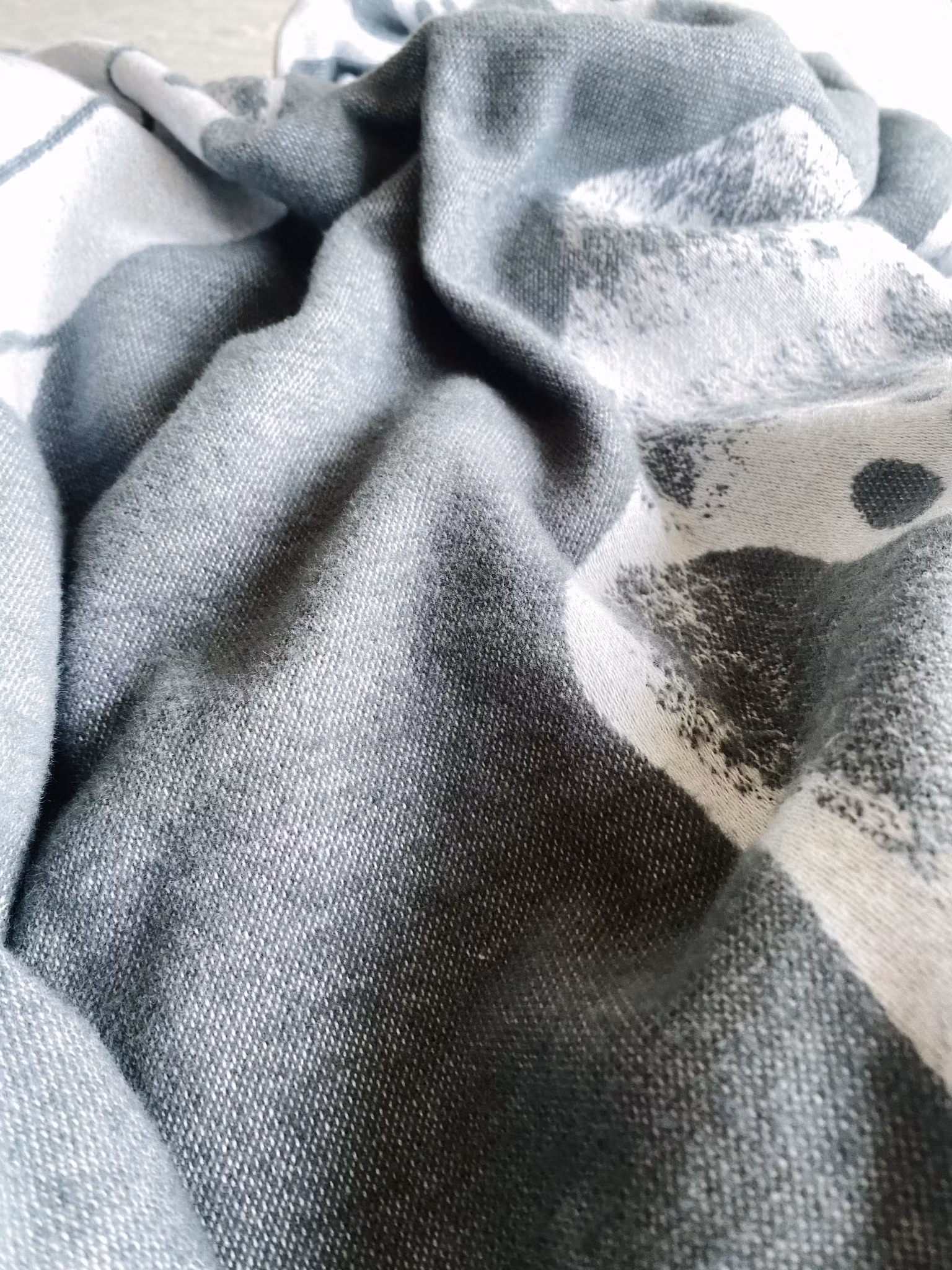 La Mer ~ Pläd Grå/Vit