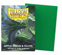 Dragon Shield Dual Matte Sleeves: Apple Green & Silver (100 Stycken)