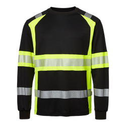 T-SHIRT LÅNGÄRMAD Black/fluorescent yellow (914) 601LS