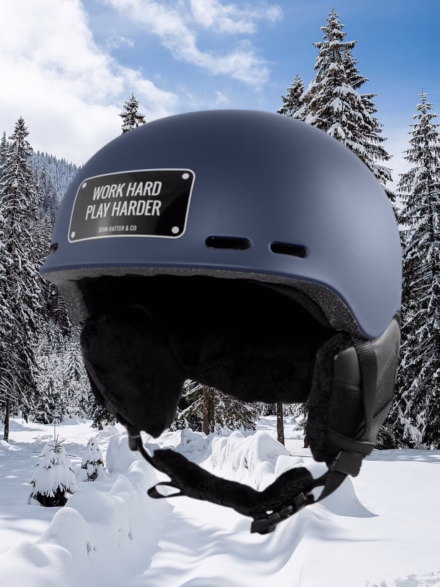 Skidhjälm - John Hatter -”Work Hard Play Harder”