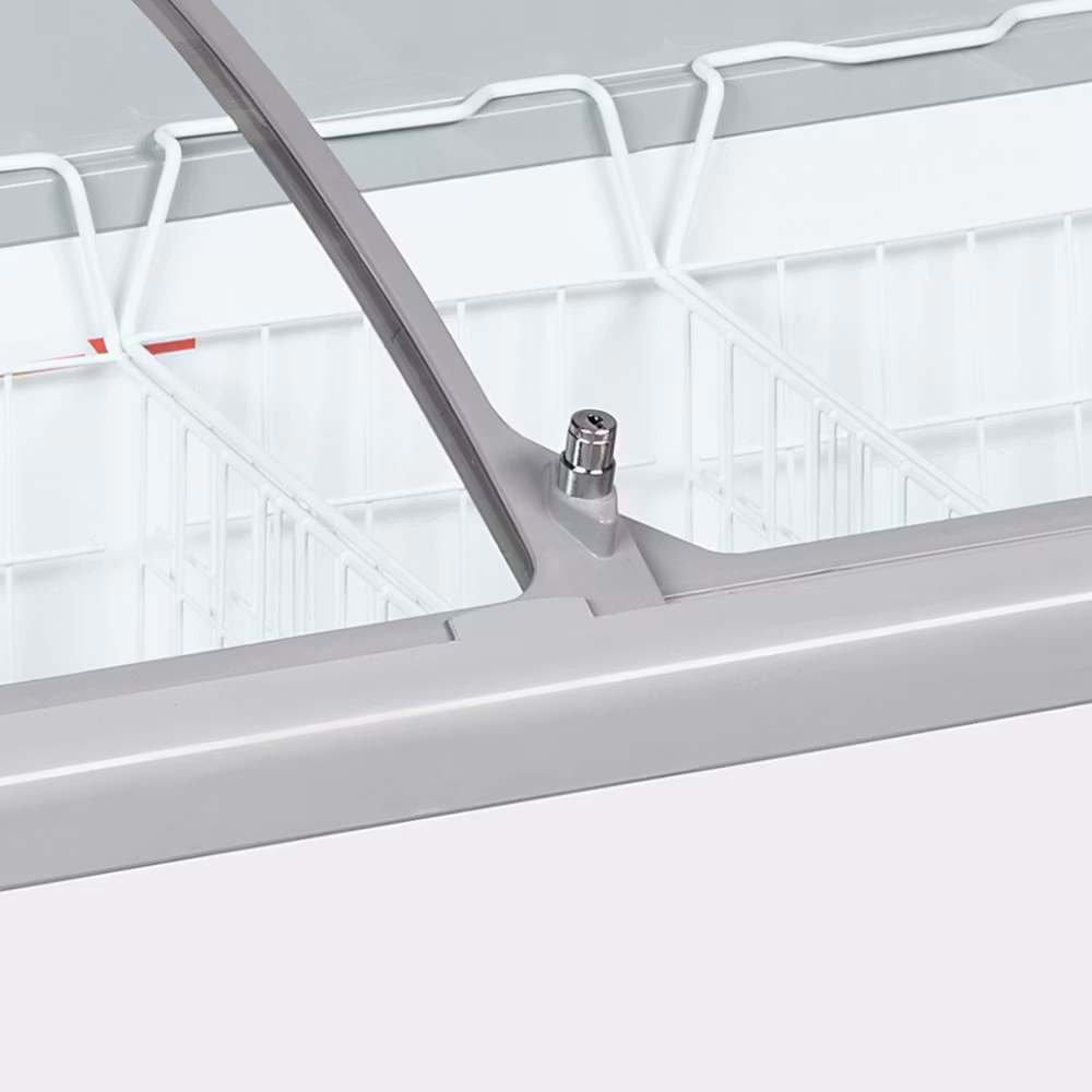 Glassfrys m. böjt skjutlock 475L