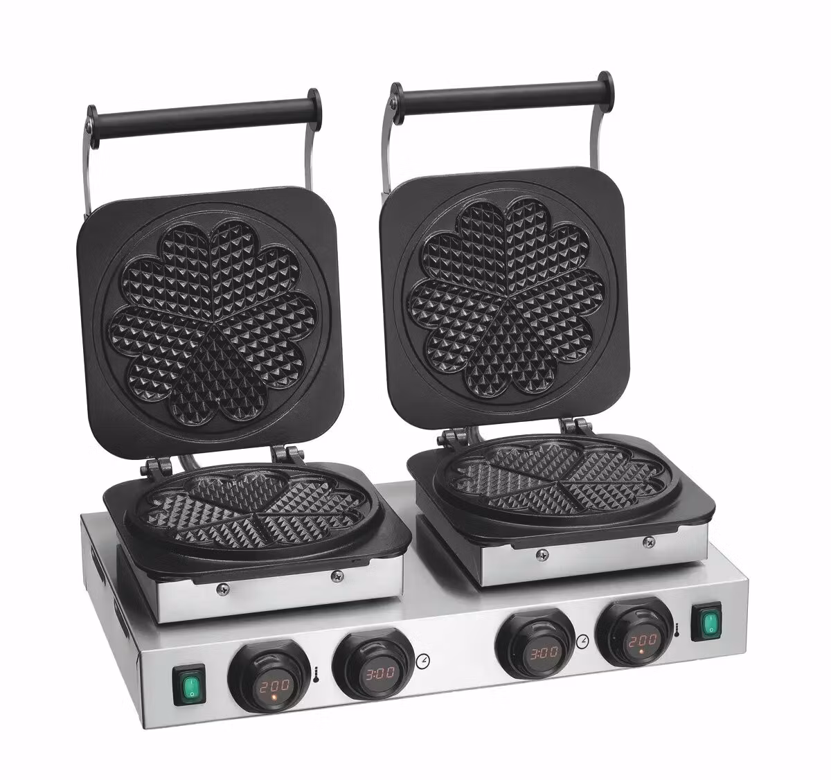 Dubbelt Våffeljärn, med timer