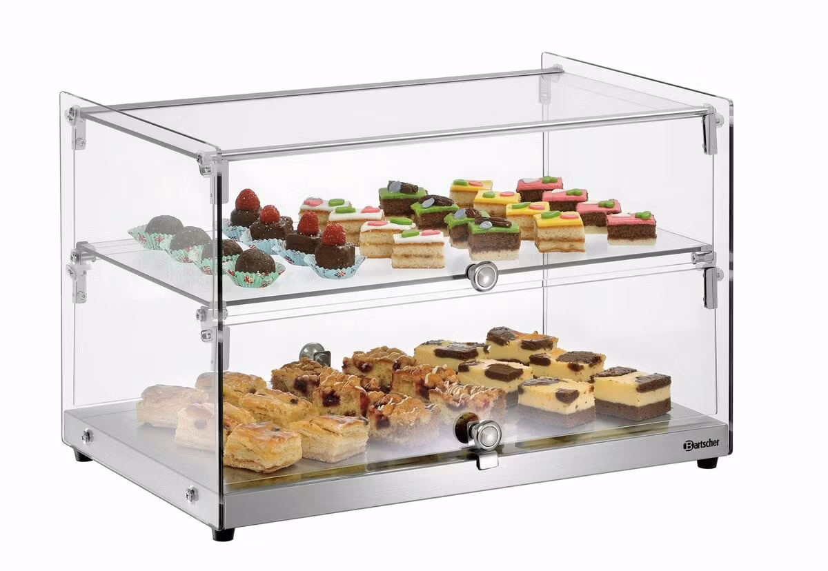 Buffédisplay 550 med 2-hyllplan, glas