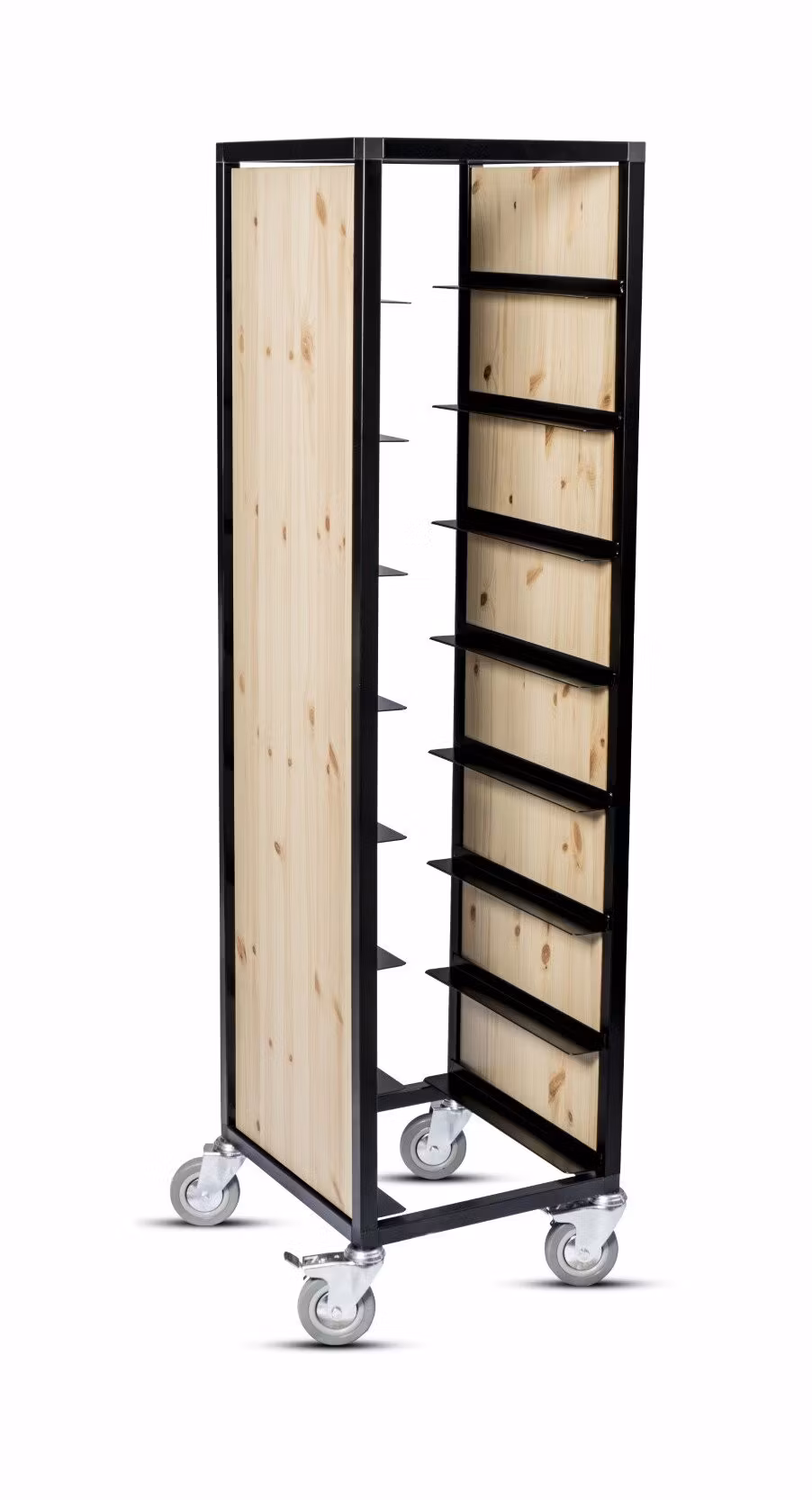 Brickvagn enkel 330x430mm, svart, naturbetsad sida