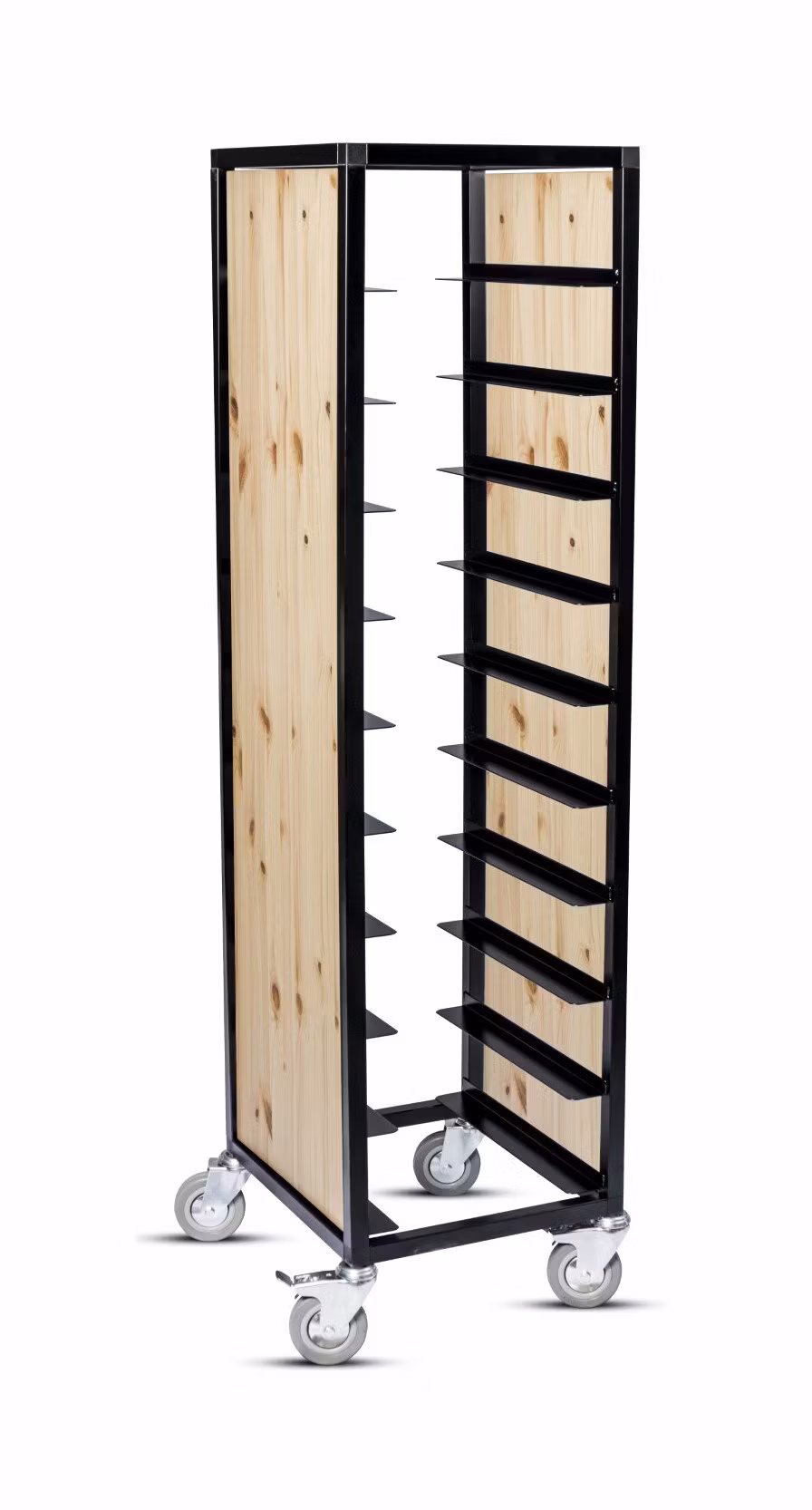 Brickvagn, enkel 280x360mm, svart, naturbetsad sida