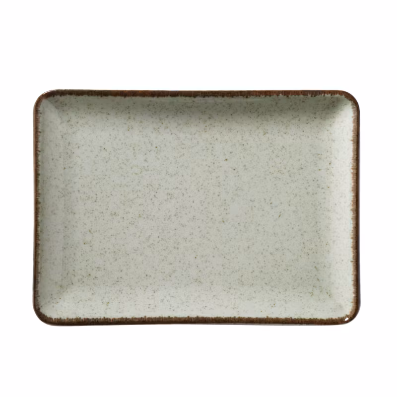 Tallrik flat 27X20cm grön, 6st