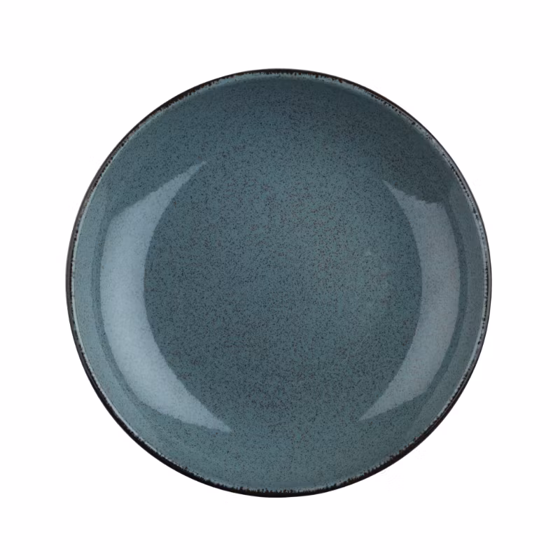 Tallrik djup rund 21cm gråblå, 6st