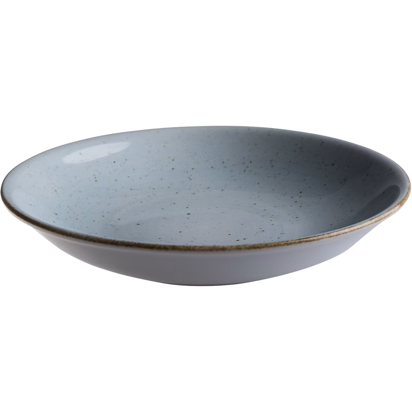 Tallrik djup rund handmålat turkos 23cm, 6st