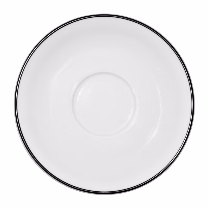 Kaffefat vitt med svart rand 17cm, 6st