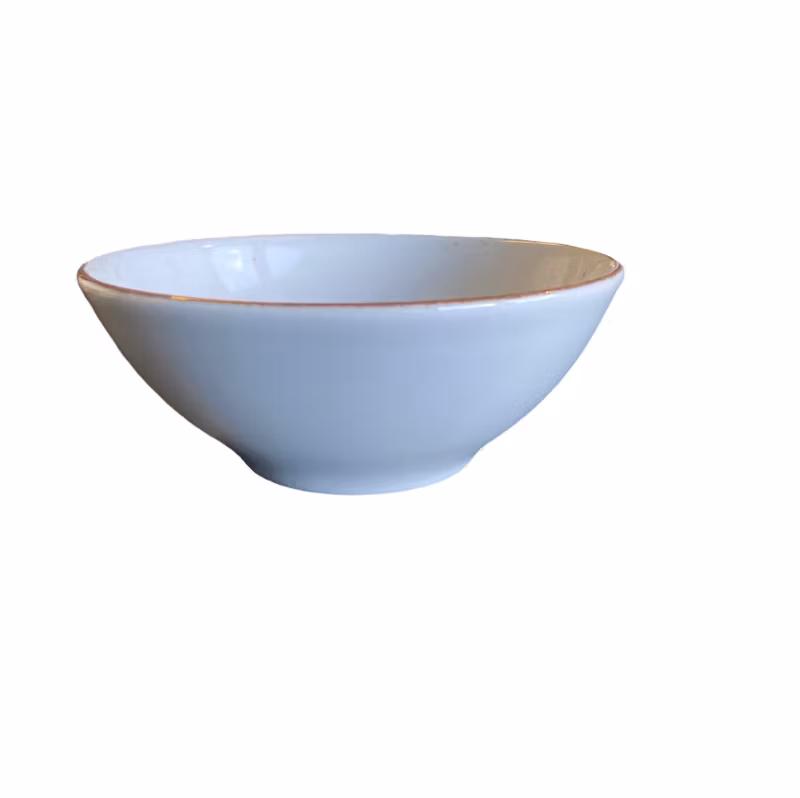 Skål 35cl 13cm Vit med prickar och rand, 6st