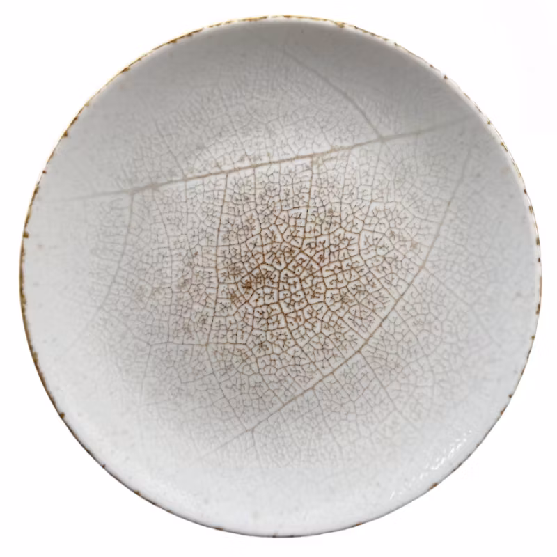 Tallrik flat rund 28 cm med dekor av löv 5, 6st