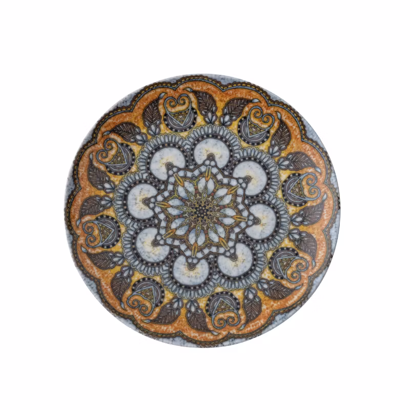 Tallrik flat rund Mandala B 20cm, 4st