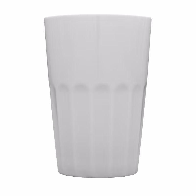 Mugg utan öra räfflad vit 38cl, 36st