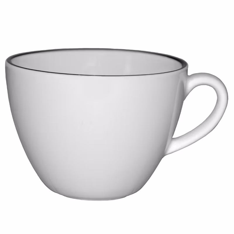 Kaffekopp vit med svart rand  20cl Bistro, 24st