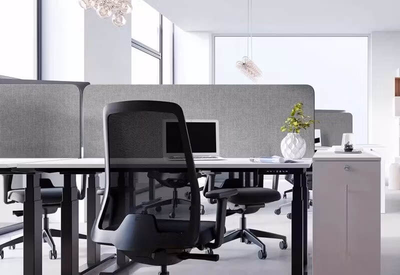 Bordsskärm kortsida grå 70cm – Silencio Basic