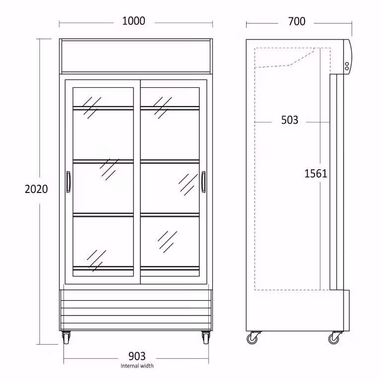 Drickakyl SD 802 BSLE, skjutdörrar, svart