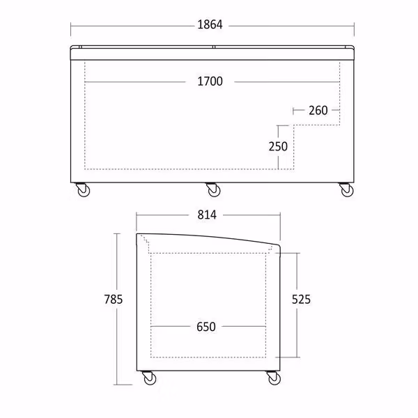 Frysgondol SIF 600 C, 600L