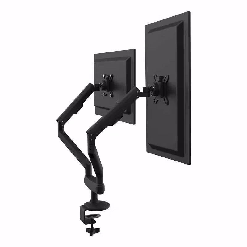 Monitorarm 2 skärmar, svart