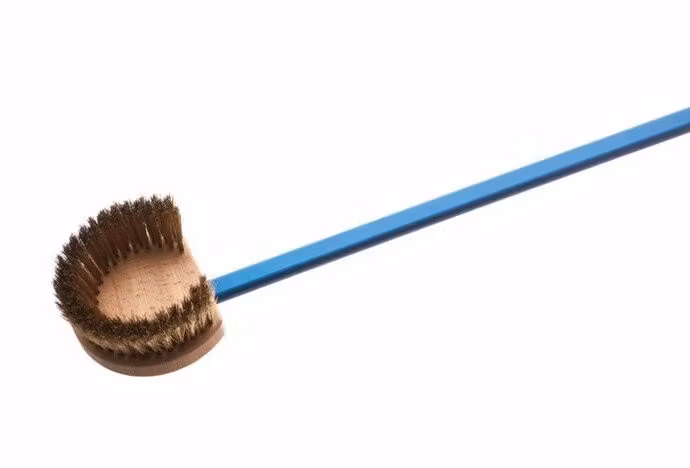 Pizzaugnsborste med rund mässingborste, roterande huvud