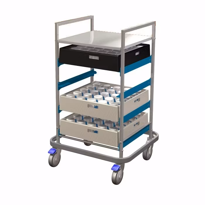 Diskkorgsvagn mellan 50x50cm 5 diskkorgar