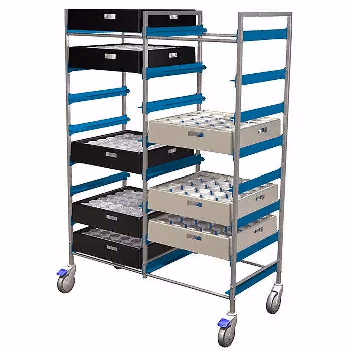 Dubbel diskkorgsvagn hög 50x50cm