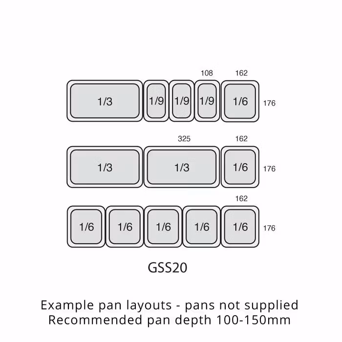 Saladette kylbänk 260L GSS20, 2 dörrar