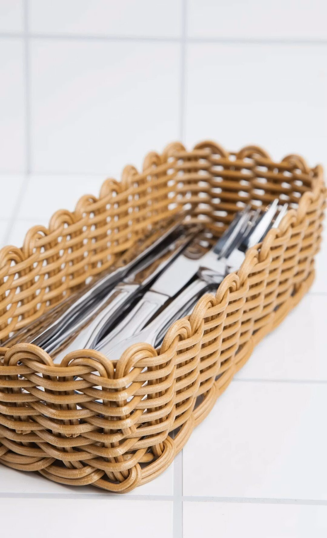 Bestickskorg 26,5x10 cm Brun