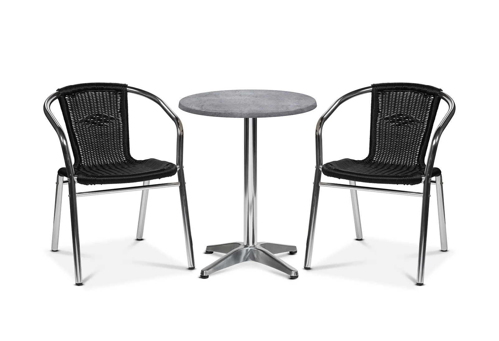 Karmstol Alu-Bistro, Svart fiberrotting