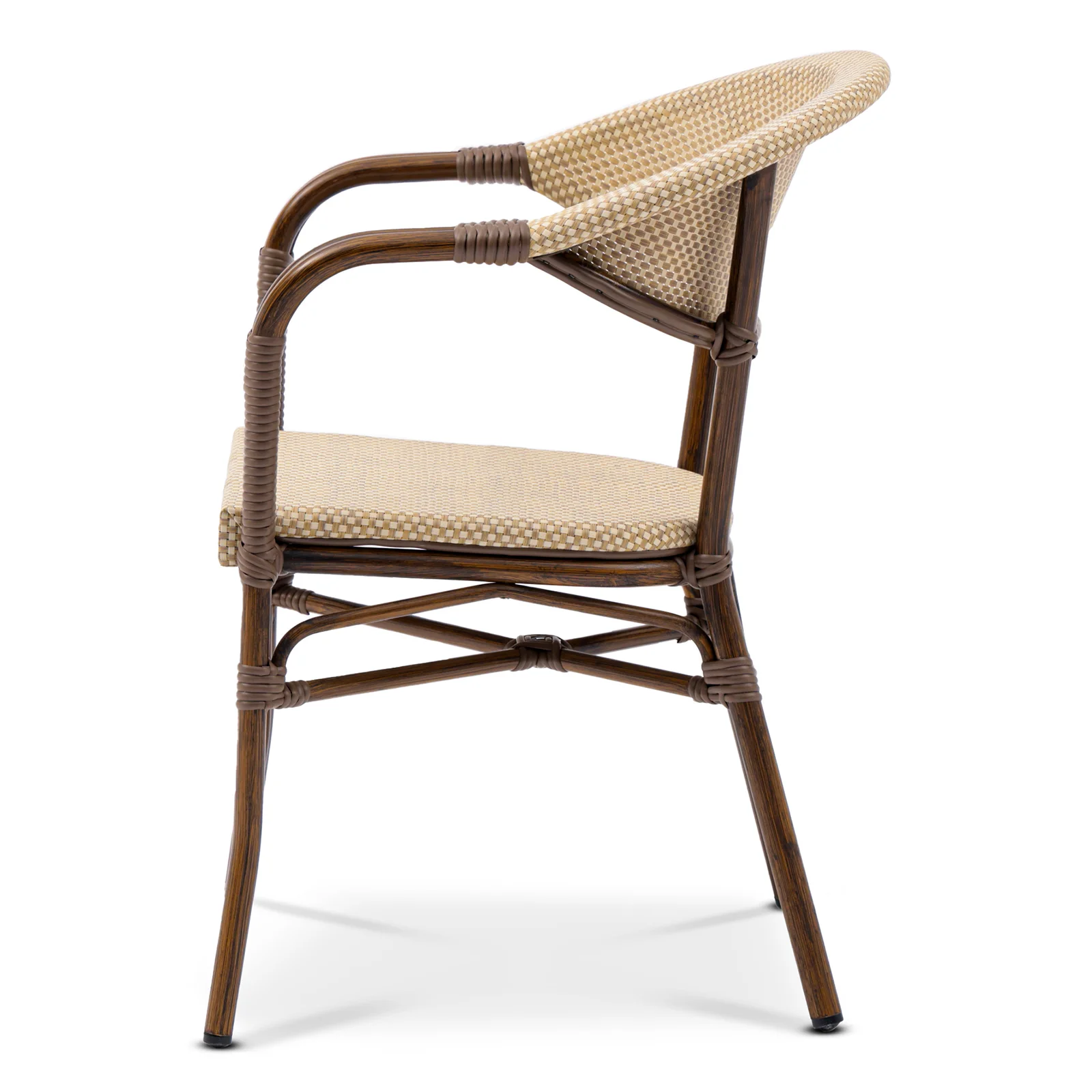 Karmstol Monaco, Brun/natur texteline