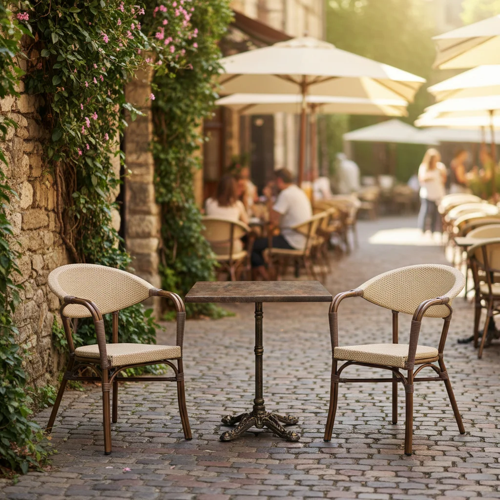 Karmstol Monaco, Brun/natur texteline