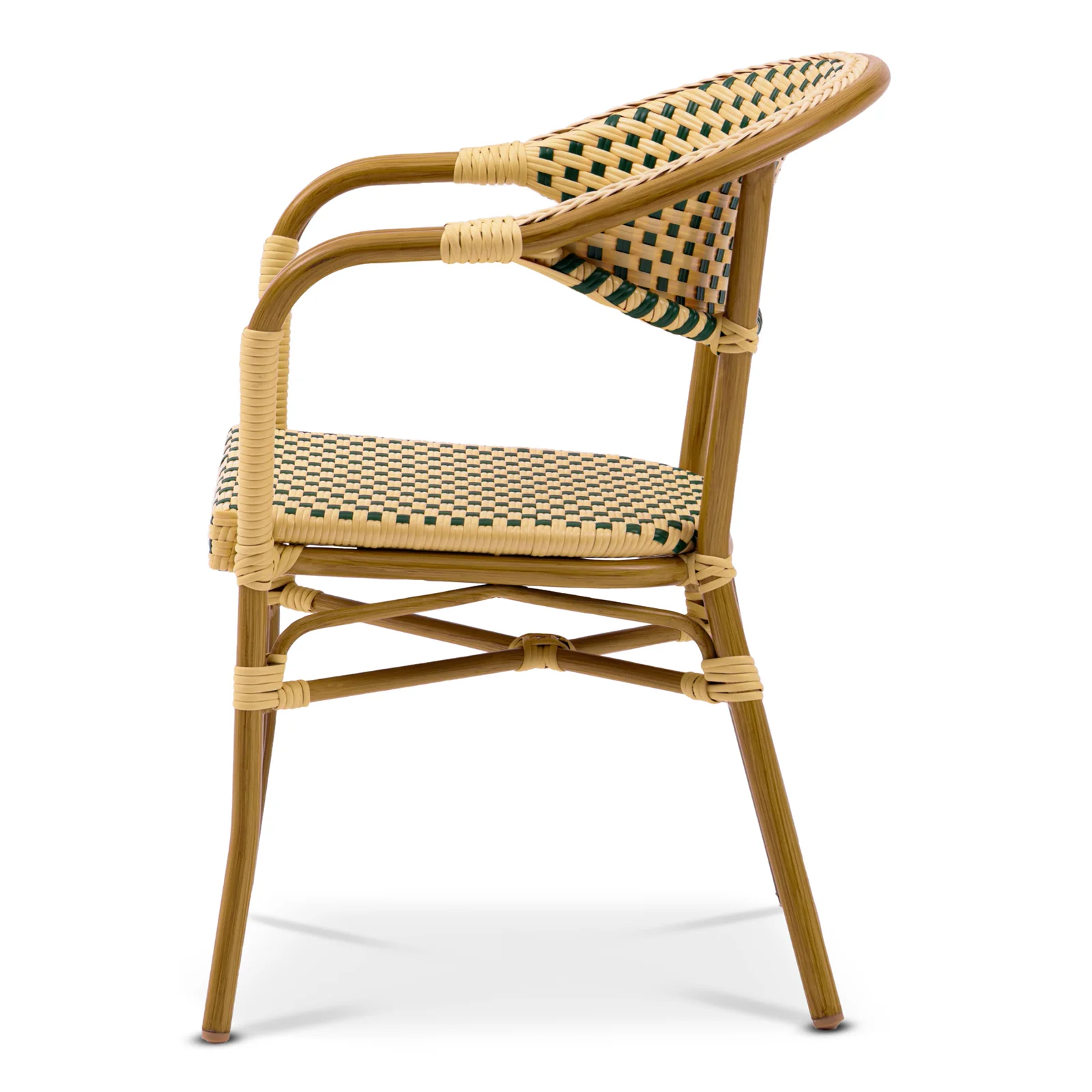 Karmstol Monaco, Grön/creme fiberrotting