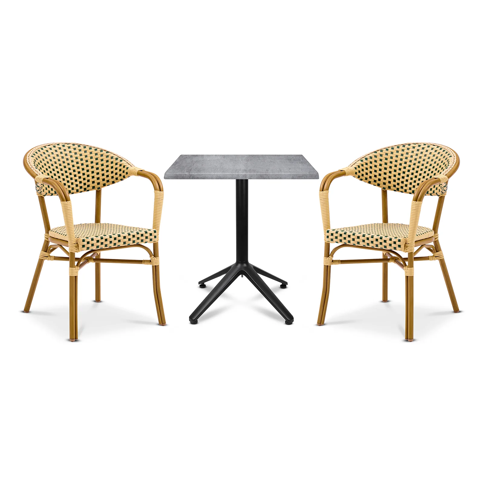 Karmstol Monaco, Grön/creme fiberrotting