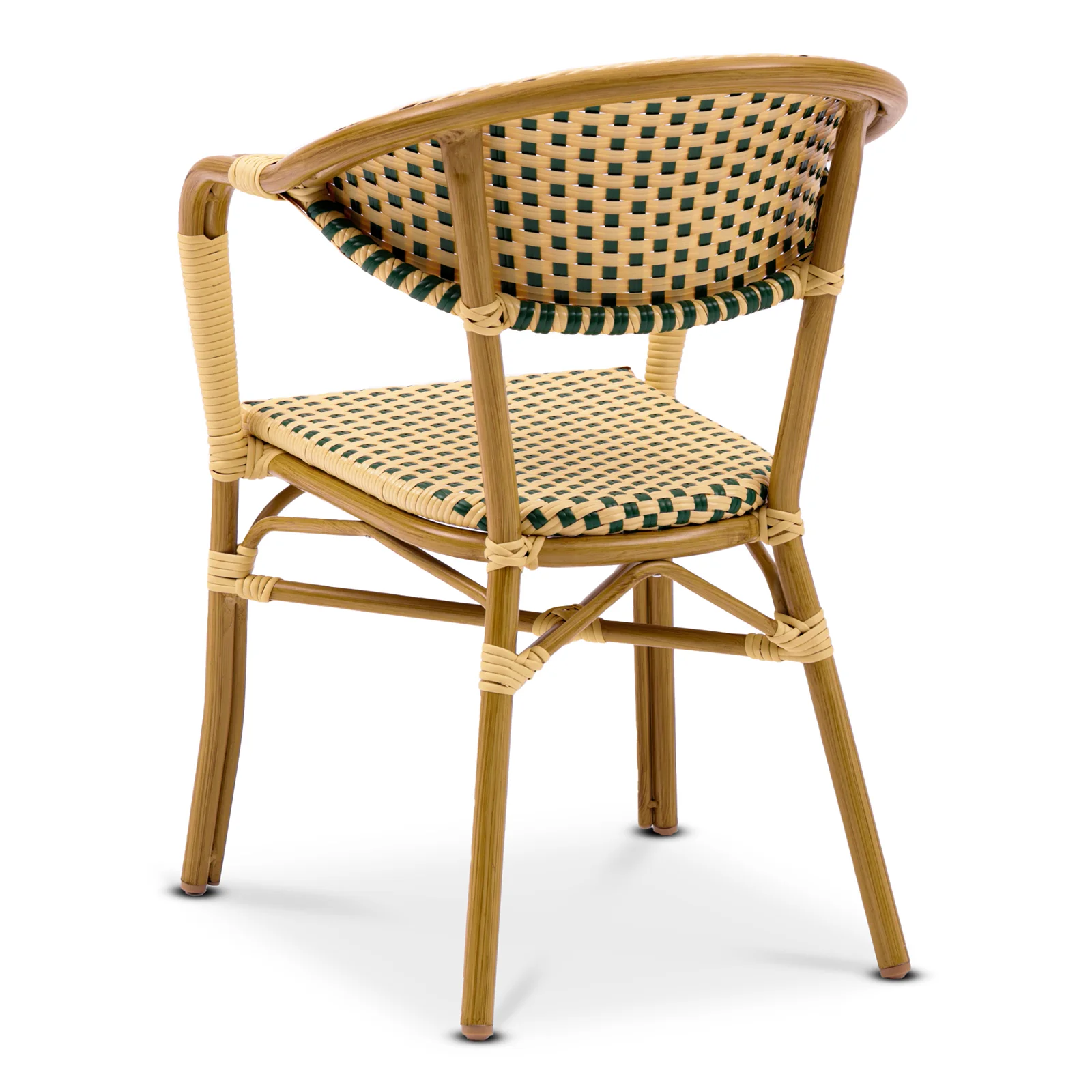 Karmstol Monaco, Grön/creme fiberrotting