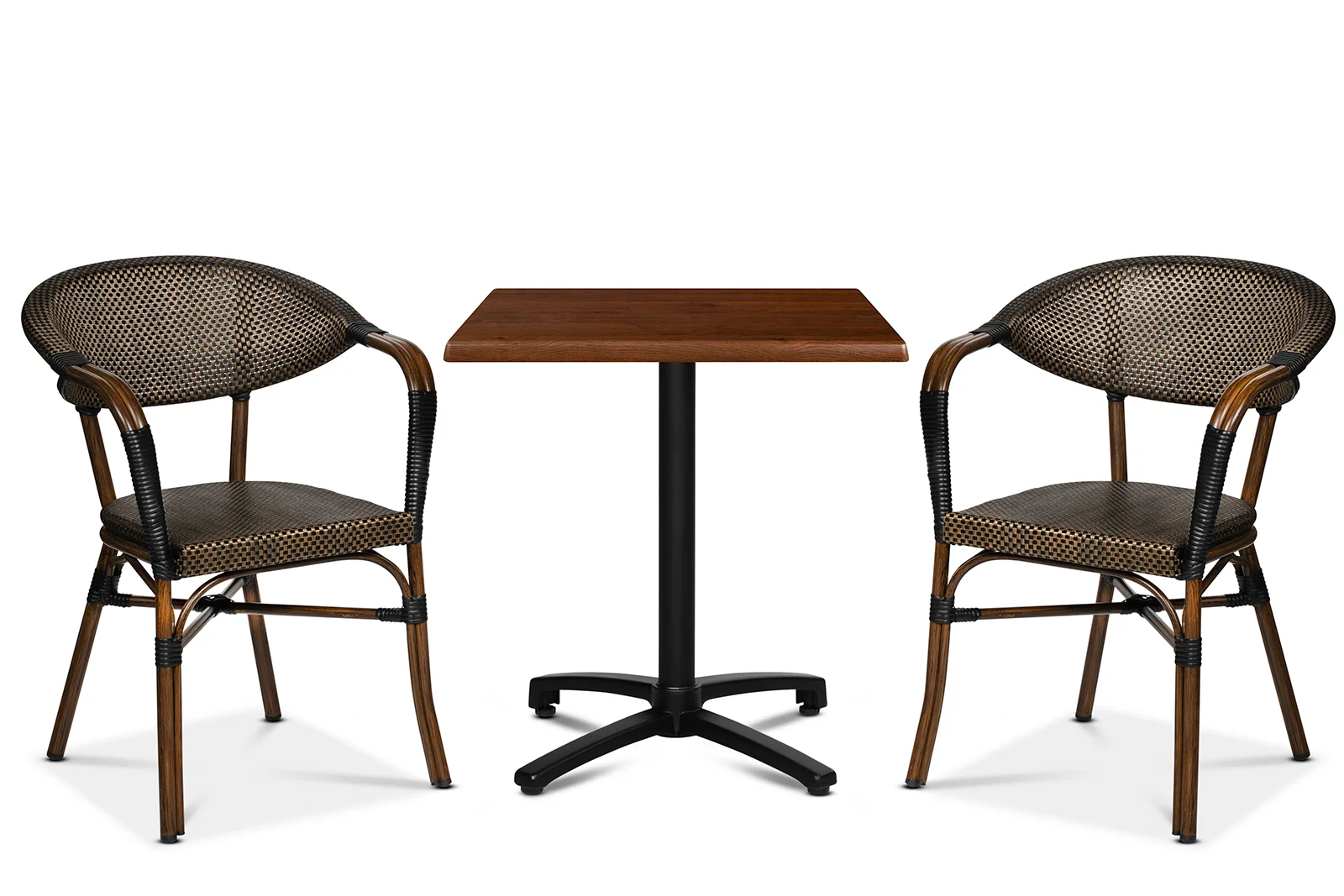 Karmstol Monaco, Svart/brun texteline