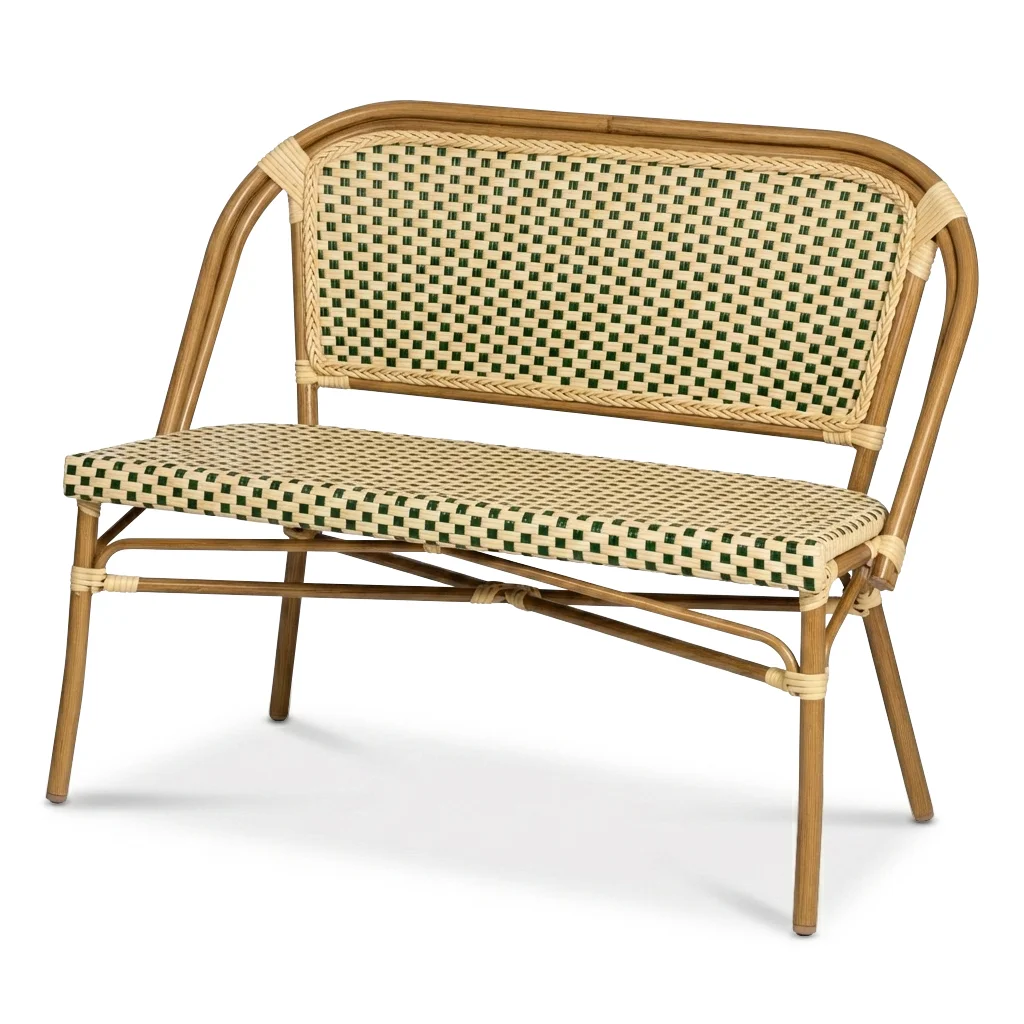 Paris 2-sits soffa, Grön/Cream fiberrot