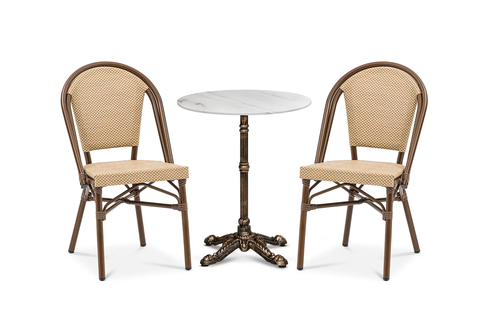 Stol Menton, Brun/natur texteline