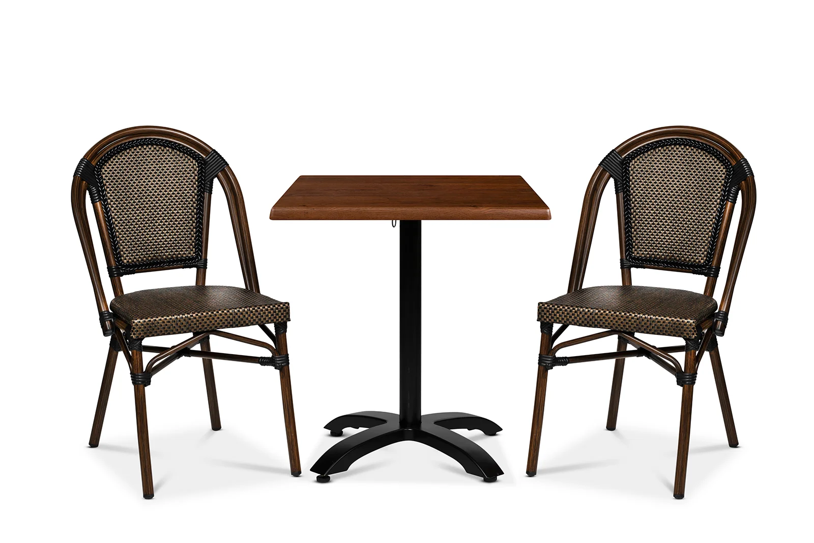 Stol Paris, svart/brun texteline