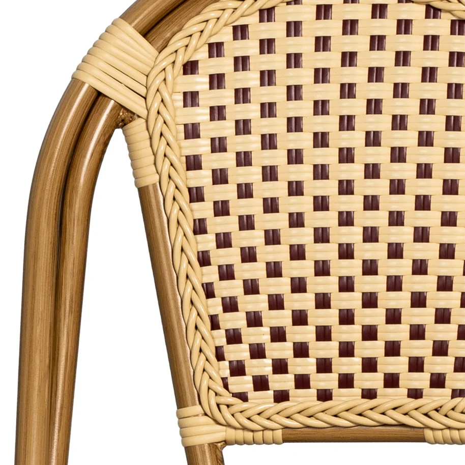 Stol Paris, Vinröd/creme fiberrotting